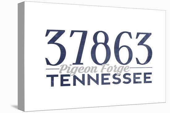 Pigeon Forge, Tennessee - 37863 Zip Code (Blue)-Lantern Press-Stretched Canvas