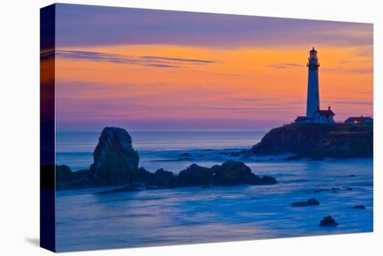 Pigeon Point Lighthouse at dusk, Pescadero, California, USA-null-Premier Image Canvas