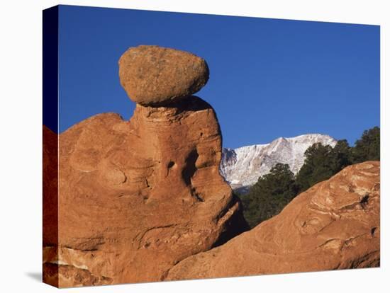 Pikes Peak, Garden of The Gods National Landmark, Colorado Springs, Colorado, USA-Rolf Nussbaumer-Premier Image Canvas