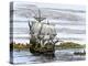 Pilgrim Landing Party from the Mayflower in Plymouth Harbor-null-Premier Image Canvas