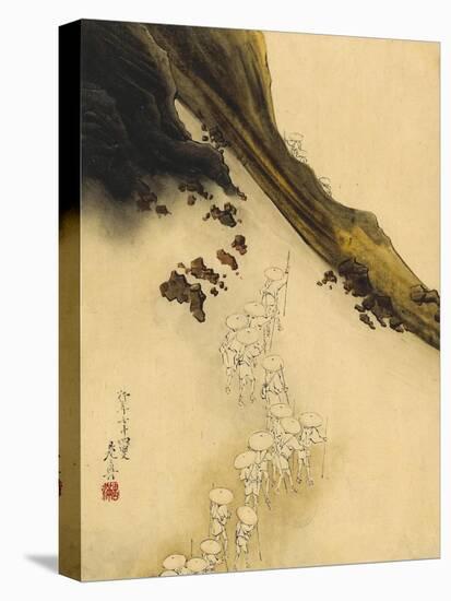 Pilgrims on the Slopes of Mount Fuji-Shibata Zeshin-Stretched Canvas