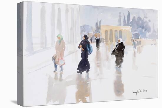 Pilgrims on the Temple Mount, Jerusalem, 2019 (W/C on Paper)-Lucy Willis-Premier Image Canvas