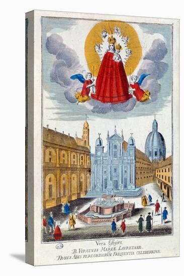 Pilgrims Visiting the Shrine of Our Lady of Loretto, 18th Century (Coloured Engraving)-French-Premier Image Canvas