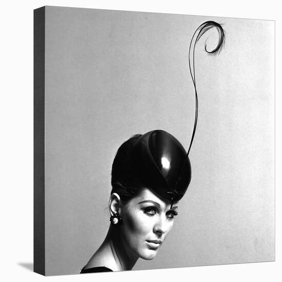 Pillbox Hat with Feather, 1960s-John French-Premier Image Canvas