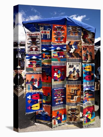 Pillow Covers for Sale at a Handicraft Market, Otavalo, Imbabura Province, Ecuador-null-Premier Image Canvas