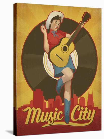 Pin Up Girl, Music City, Nashville, Tennessee-Anderson Design Group-Stretched Canvas