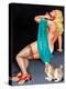 Pin-Up With Puppy-Peter Driben-Stretched Canvas