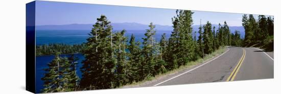 Pine Trees on Both Sides of Highway 89, Lake Tahoe, California, USA-null-Premier Image Canvas