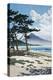 Pine Trees on the Beach with Mt Fuji in the Background, Japan-null-Premier Image Canvas