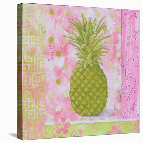 Pineapple Pink and Green Flower-Megan Aroon Duncanson-Stretched Canvas