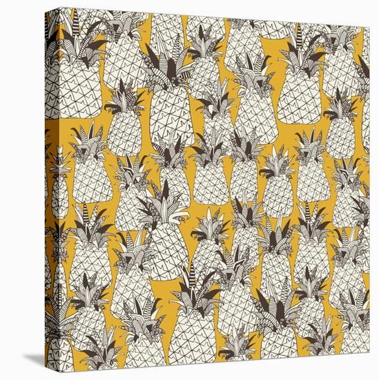 Pineapple Sunshine Yellow-Sharon Turner-Stretched Canvas