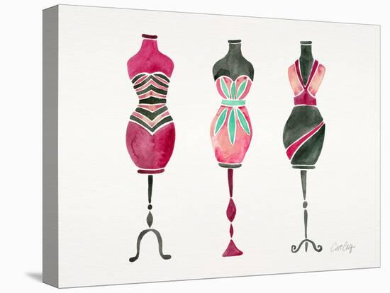 Pink 3 Dresses-Cat Coquillette-Premier Image Canvas