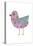 Pink and Blue Polka Dot Bird-John W Golden-Stretched Canvas