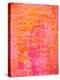 Pink and Orange Abstract Art Painting-T30Gallery-Stretched Canvas