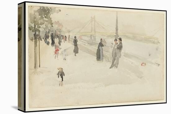 Pink and Silver - Chelsea, the Embankment, C.1885 (W/C on Paper)-James Abbott McNeill Whistler-Premier Image Canvas