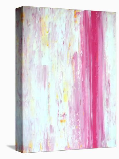 Pink and Yellow Abstract Art Painting-T30Gallery-Stretched Canvas