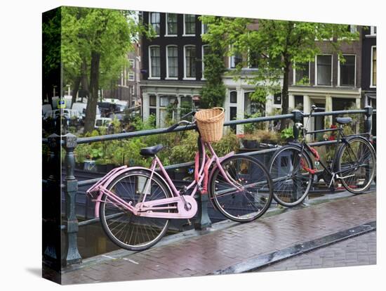 Pink Bicycle, Brouwersgracht, Amsterdam, Netherlands, Europe-Amanda Hall-Premier Image Canvas