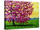 Pink Blossom Tree and Yellow Sky-Patty Baker-Stretched Canvas