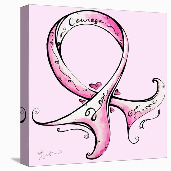 Pink Breast Cancer Ribbon-Megan Aroon Duncanson-Stretched Canvas