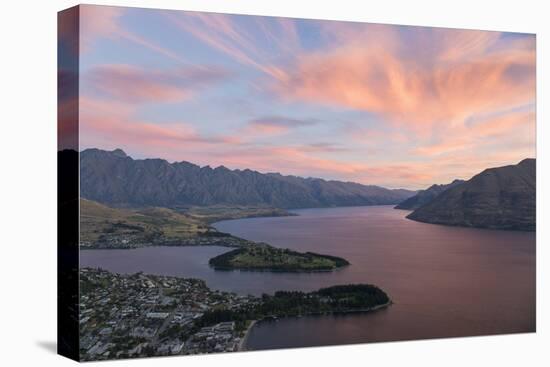 Pink clouds over Lake Wakatipu and the Remarkables, dusk, Queenstown, Queenstown-Lakes district, Ot-Ruth Tomlinson-Premier Image Canvas