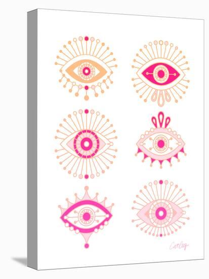 Pink Evil Eyes-Cat Coquillette-Premier Image Canvas