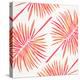 Pink FanPalm Pattern-Cat Coquillette-Stretched Canvas