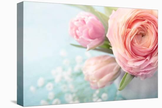 Pink Flowers in a Vase-egal-Premier Image Canvas