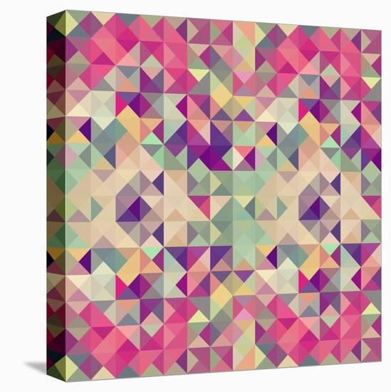 Pink Geometric Pattern-cienpies-Stretched Canvas