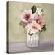 Pink Mason Jar Floral-House Fenway-Stretched Canvas