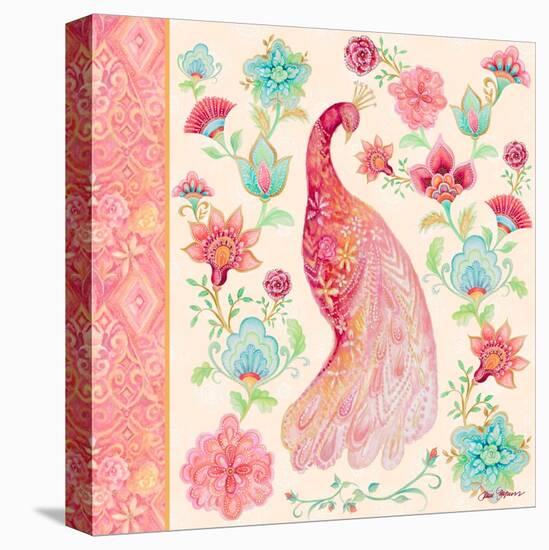 Pink Medallion Peacock I-Janice Gaynor-Stretched Canvas