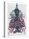 Pink Octopus in Cage-Fab Funky-Stretched Canvas