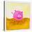 Pink Pig with Corkscrew Tail-null-Premier Image Canvas