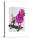 Pink Poodle and Skateboard-Fab Funky-Stretched Canvas