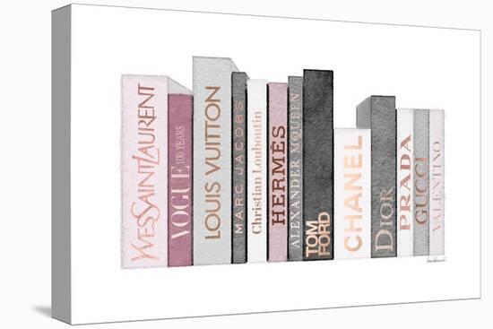 Pink & Rose Gold Books-Amanda Greenwood-Stretched Canvas