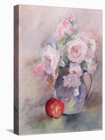 Pink Roses in a Blue Jug, 1994-Karen Armitage-Premier Image Canvas