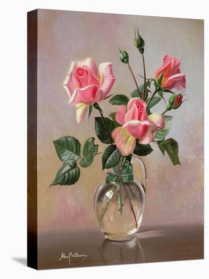 Pink Roses in a Glass Jug-Albert Williams-Premier Image Canvas