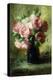 Pink Roses in a Vase-Frans Mortelmans-Premier Image Canvas