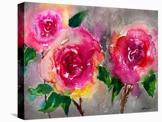 Pink Roses-Victoria Brown-Stretched Canvas