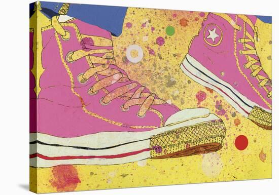 Pink Sneakers-Sarah Beetson-Stretched Canvas