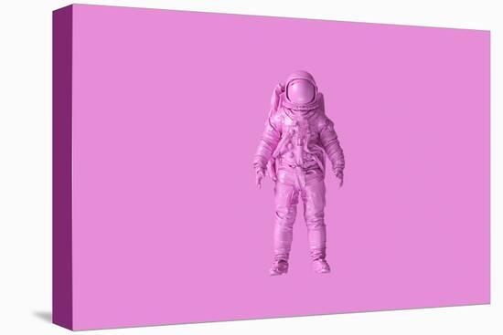 Pink Spaceman Astronaut Cosmonaut-Paul Campbell-Stretched Canvas