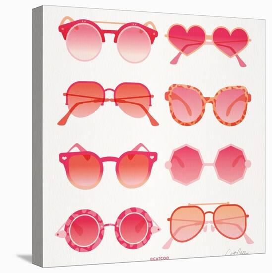 Pink Sunglasses-Cat Coquillette-Stretched Canvas