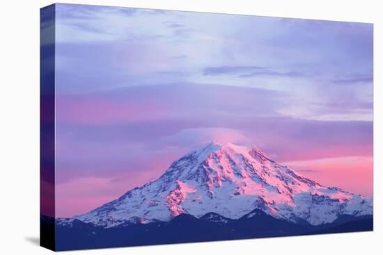 Pink Sunset Light on Mount Rainier in the Cascade Range, Washington State, USA-null-Premier Image Canvas