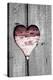 Pink Woodcut Heart II-Gail Peck-Stretched Canvas