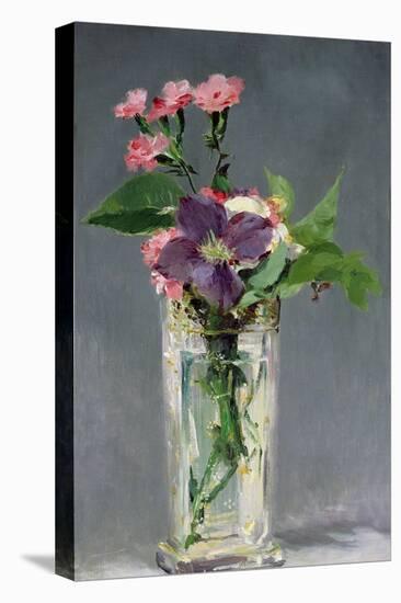 Pinks and Clematis in a Crystal Vase, c.1882-Edouard Manet-Premier Image Canvas