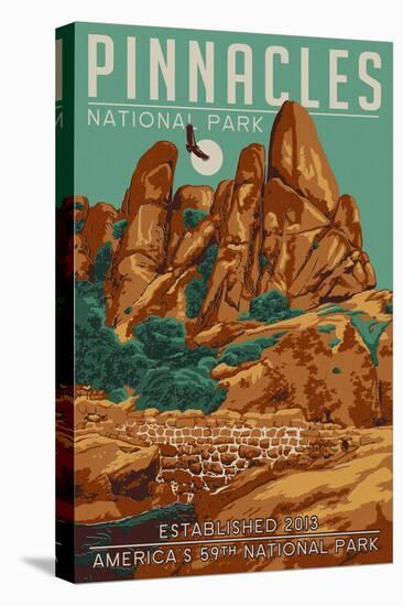 Pinnacles National Park - WPA Formations and Condor-Lantern Press-Stretched Canvas