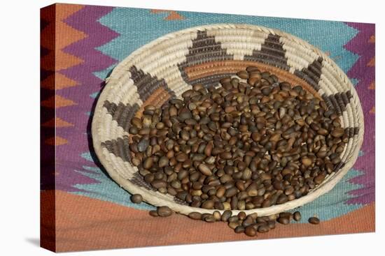 Pinon Nuts, an Important Food of Southwestern Native Americans, in an Indian Basket-null-Premier Image Canvas