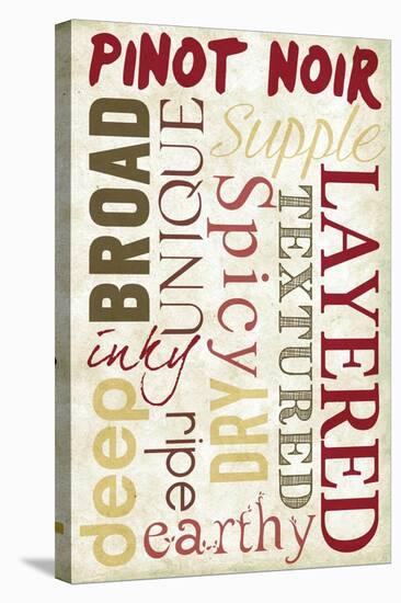 Pinot Noir Typography-Lantern Press-Stretched Canvas