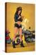 Pinup Girl Police Officer-Lantern Press-Stretched Canvas