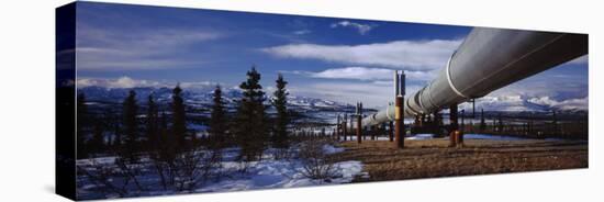 Pipeline Passing Through a Snow Covered Landscape, Trans-Alaskan Pipeline, Alaska, USA-null-Premier Image Canvas
