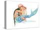 Pirate holding Mermaid-sylvia pimental-Stretched Canvas
